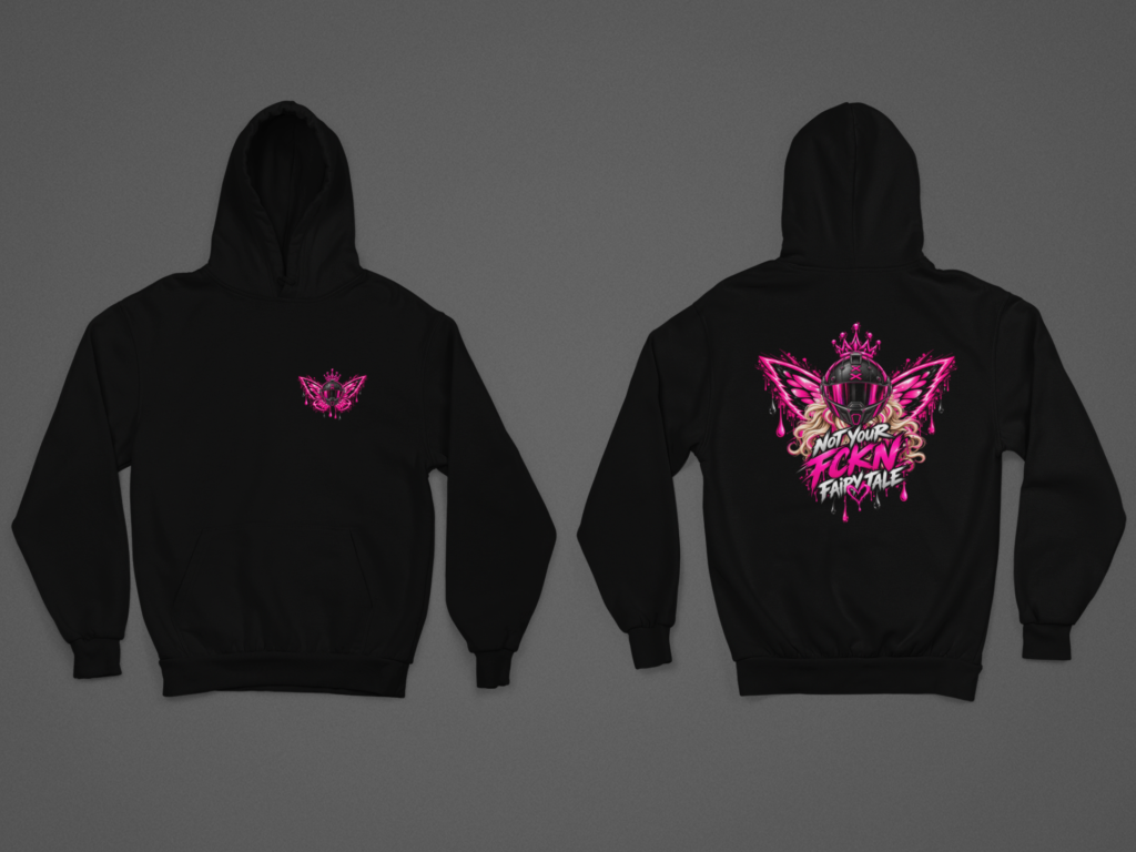 Hoodie mit Brust- und Rückenmotiv als Produktmockup